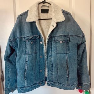 OAK+FORT denim sherpa jacket